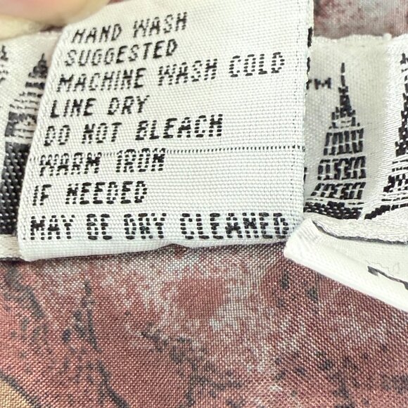 90's VTG CITY STREETS Vintage 100% Silk Abstract Art Print Button Shirt Mens M - Picture 6 of 11